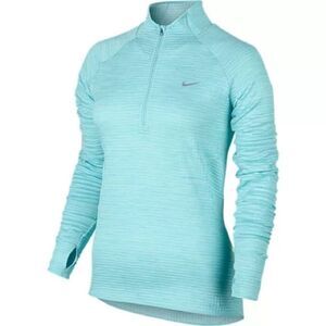 Nike Element Sphere Dri-FIT Half Zip Aqua Blue Textured Running Top Women’s M